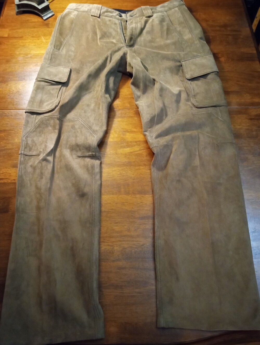 90s Y2K Danier Brown Suede Cargo Pants with Flap Pockets
